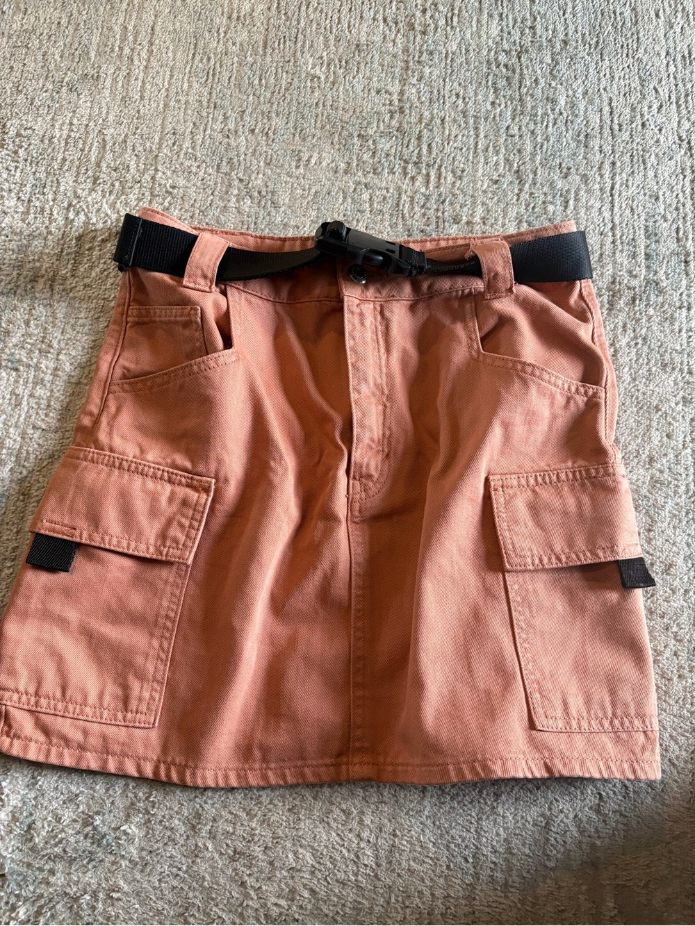 Topshop Cargo Mini Skirt salmon color